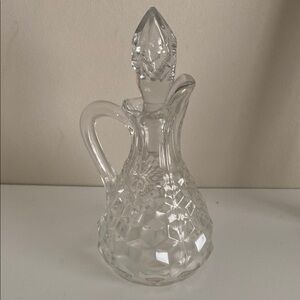 Vintage Fostoria American Crystal Cruet with original stopper Art deco MCM